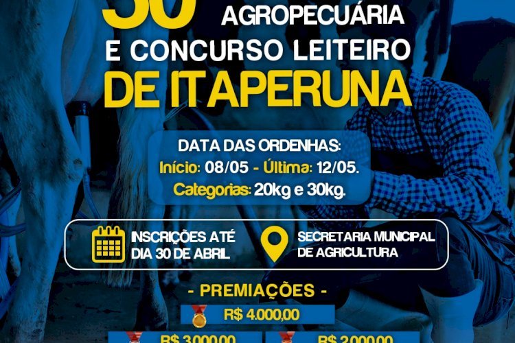Participe da 50ª Exposição Agropecuária e Concurso Leiteiro de Itaperuna!