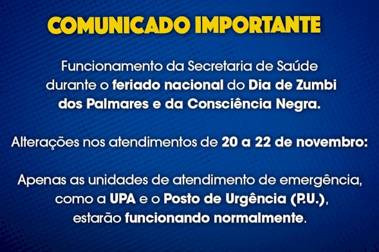 COMUNICADO IMPORTANTE SECRETARIA DE SAÚDE