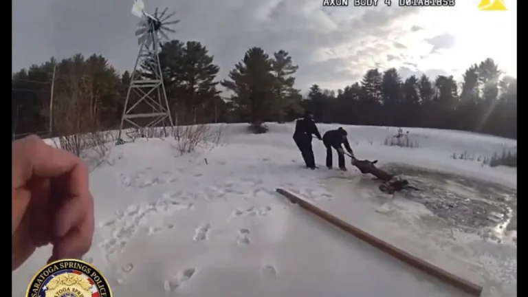 Cavalo é resgatado após cair em lago congelado nos EUA; vídeo