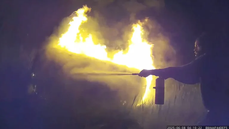 Policial resgata mulher de carro em chamas em Nova York; vídeo