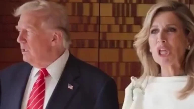 Rainha dos Países Baixos ‘imita’ Trump em encontro; vídeo